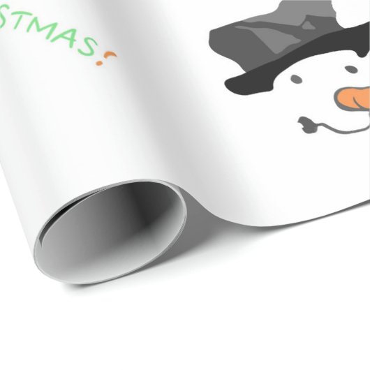 Cute Snowman Merry-kerstpatroon Cadeaupapier (Rol Hoek)