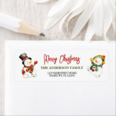 Cute snowman Merry-rood met kerst Etiket (Insitu)