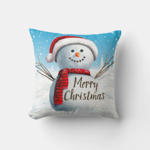 Cute Snowman Merry-Sierkussen voor kerstmis Kussen