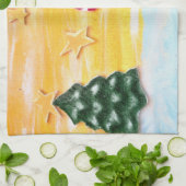 Cute Snowman met kerstboomsterren Kinder Theedoek (Gevouwen)