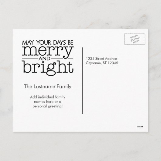 Cute Snowman met Prettige feestdagen en One Photo (Achterkant)