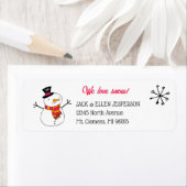 Cute Snowman met Red en Oranje Scarf Etiket (Insitu)