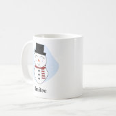 Cute Snowman met Red Scarf-kerstMok Koffiemok (Voorkant links)
