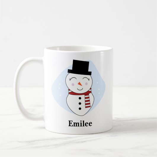Cute Snowman met Red Scarf-kerstMok Koffiemok (Links)