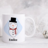Cute Snowman met Red Scarf-kerstMok Koffiemok
