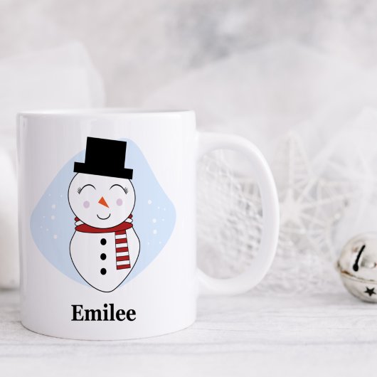 Cute Snowman met Red Scarf-kerstMok Koffiemok