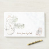 Cute Snowman met Santa Hat - Persoonlijk Post-it® Notes (Op bureau)