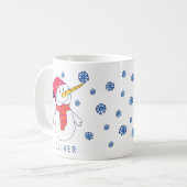 Cute Snowman met Snowflake Drake Kinder Koffiemok (Voorkant links)