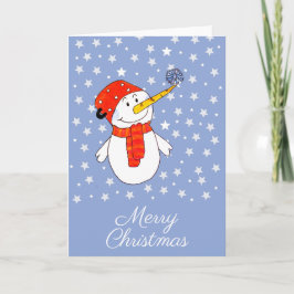 Cute Snowman met Snowflake-kerstmis Feestdagen Kaart
