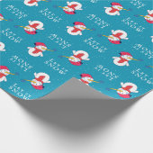 Cute Snowman met Snowflake Let it Snow Winter Kind Cadeaupapier (Hoek)