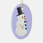 Cute Snowman met Tophat Ceramic Ornament (Rechts)