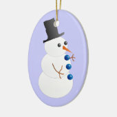 Cute Snowman met Tophat Ceramic Ornament (Links)