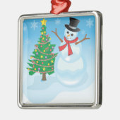 Cute Snowman Metalen Ornament (Links)