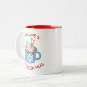 Cute Snowman Name Hot Cocaca Tweekleurige Koffiemok (Voorkant links)