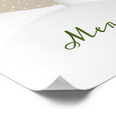 Cute Snowman op beige en op maat gesneden kerstman Poster (Hoek)