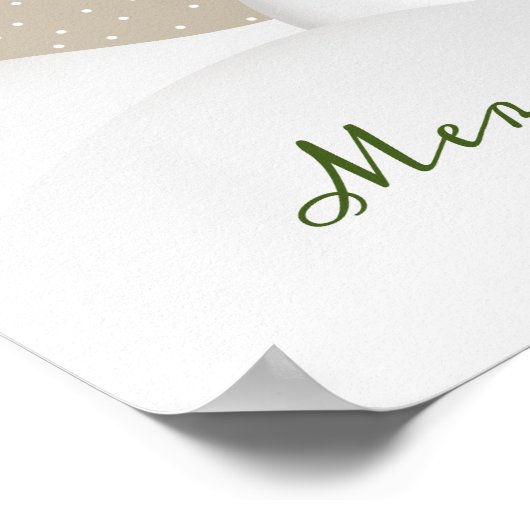 Cute Snowman op beige en op maat gesneden kerstman Poster (Hoek)