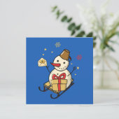 Cute Snowman op een spoor (Staand voorkant)