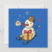 Cute Snowman op een spoor (Voorkant)