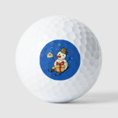 Cute Snowman op een spoor Golfballen (Voorkant)