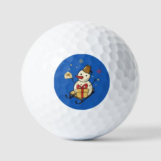 Cute Snowman op een spoor Golfballen (Voorkant)