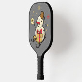 Cute Snowman op een spoor Pickleball Paddle (Links)
