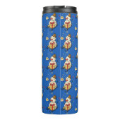 Cute Snowman op een spoor Thermosbeker (Achterkant)