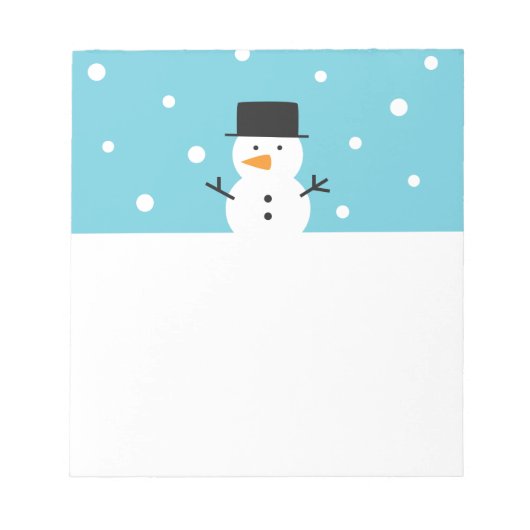 Cute Snowman op sneeuwachtergrond voor Kerstmis Notitieblok (Voorkant)