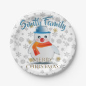 Cute Snowman Papieren Bordje (Voorkant)