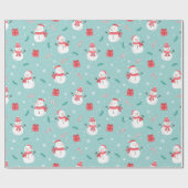Cute Snowman Pattern Cadeaupapier (Vlak)