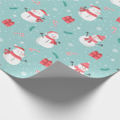 Cute Snowman Pattern Cadeaupapier (Hoek)