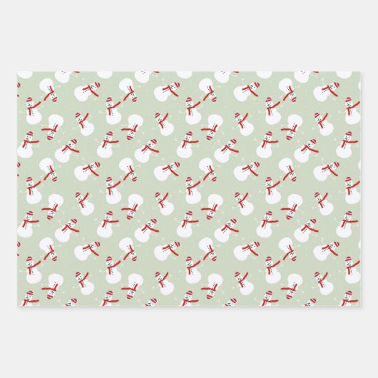 Cute Snowman Pattern  Inpakpapier Vel (Voorkant 3)