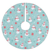 Cute Snowman Pattern Kerstboom Rok (Voorkant)