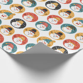 Cute Snowman Pattern Kerstmis Cadeaupapier (Hoek)