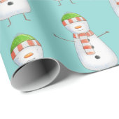 Cute Snowman Pattern Kerstmis Cadeaupapier (Rol Hoek)