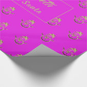 Cute Snowman Pattern Pink and Gold Kerstmis Cadeaupapier (Hoek)