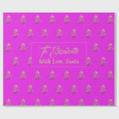 Cute Snowman Pattern Pink and Gold Kerstmis Cadeaupapier (Vlak)