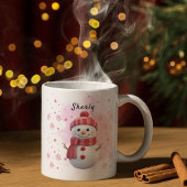 Cute Snowman Personalized Name Christmas Koffiemok