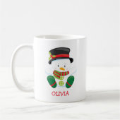 Cute Snowman Persoonlijke kerstMok Koffiemok (Links)