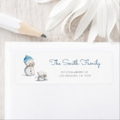 Cute Snowman Photography Return Address Etiket (Insitu)