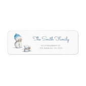 Cute Snowman Photography Return Address Etiket (Voorkant)
