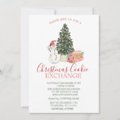 Cute Snowman, Pine Tree, Cookies Kaart (Voorkant)