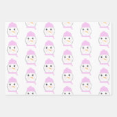 Cute Snowman Pink-kerstfeest Inpakpapier Vel (Voorkant)
