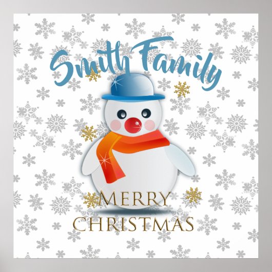 Cute Snowman Poster (Voorkant)