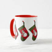 Cute Snowman Pset Scarf kerstmis Stockings Mok (Voorkant links)