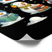 Cute Snowman Reading Books Christmas Winter Book L Poster (Hoek)