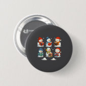 Cute Snowman Reading Books Christmas Winter Book L Ronde Button 5,7 Cm (Voorkant /achterkant)
