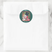 Cute  Snowman Retro Kerstmis Ronde Sticker (Tas)