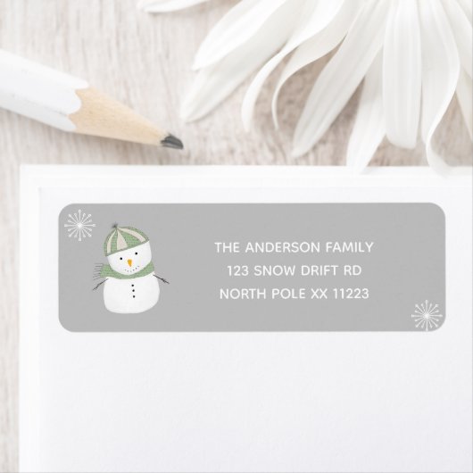 Cute Snowman return address Label (Insitu)
