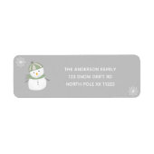 Cute Snowman return address Label (Voorkant)