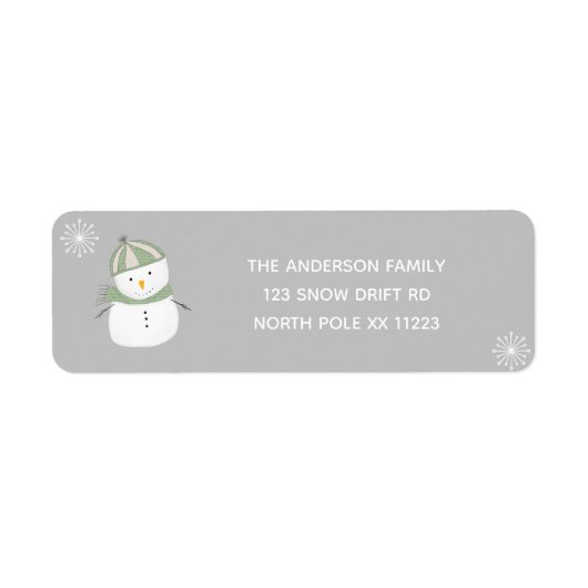 Cute Snowman return address Label (Voorkant)
